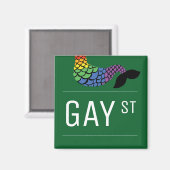 Whimsical Gay Street Sign Pride Quees LGBTIQ Party Magnet (Vorderseite/Rückseite)