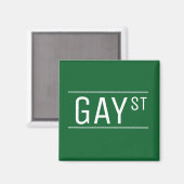 Whimsical Gay Street Sign Pride Quees LGBTIQ Party Magnet (Vorderseite/Rückseite)