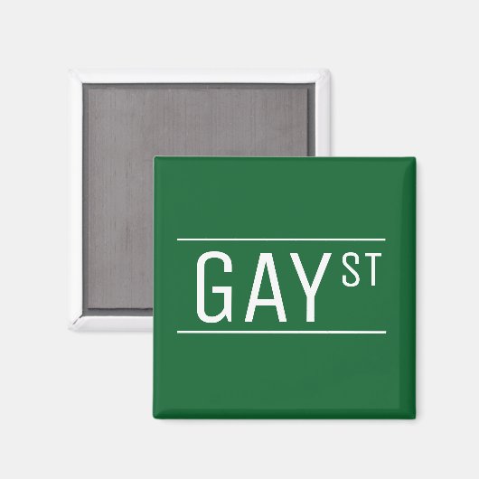 Whimsical Gay Street Sign Pride Quees LGBTIQ Party Magnet (Vorderseite/Rückseite)