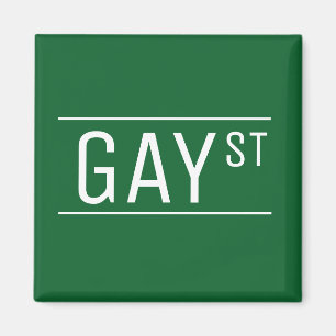 Whimsical Gay Street Sign Pride Quees LGBTIQ Party Magnet