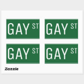 Whimsical Gay Street Sign Pride Quees LGBTIQ Party Rechteckiger Aufkleber (Blatt)