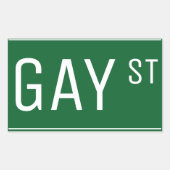 Whimsical Gay Street Sign Pride Quees LGBTIQ Party Rechteckiger Aufkleber (Vorderseite)