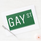 Whimsical Gay Street Sign Pride Quees LGBTIQ Party Rechteckiger Aufkleber (Umschlag)