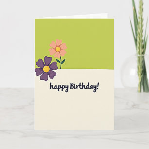 Whimsical Geburtstags-Blumenkarte Karte