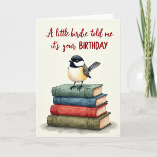Whimsical Geburtstags-Vogel-Bücher-Karte Karte