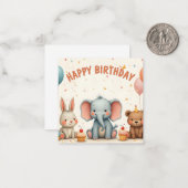 Whimsical Geburtstagsfreunde treffen sich hier Mitteilungskarte (Vorderseite/Rückseite Beispiel)