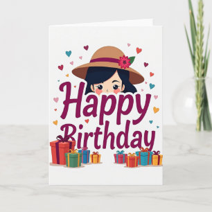 Whimsical Geburtstagskarte für Mädchen Karte