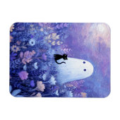 Whimsical Geist und Katze in Meadow flexibel Magnet (Horizontal)