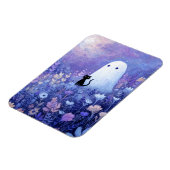 Whimsical Geist und Katze in Meadow flexibel Magnet (Linke Seite)