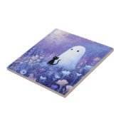 Whimsical Geist und Katze in Twilight Meadow Fliese (Seite)