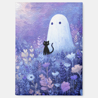 Whimsical Geist und Katze in Twilight Meadow Magnet