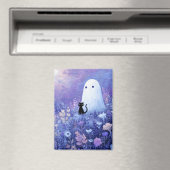 Whimsical Geist und Katze in Twilight Meadow Magnet (In Situ (Geschirrspüler))