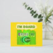 Whimsical gelangweilt, aber denken Sie an Sie Postkarte (Stehend Vorderseite)