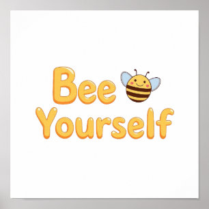 Whimsical Gelbe Hummel und Zitat Poster