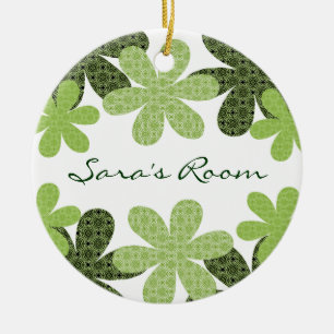 Whimsical Gemusterte Blume Door Hanger Ornament