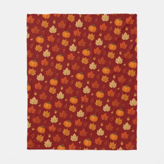 Whimsical gemütlicher Herbst Fleecedecke (Vorderseite)