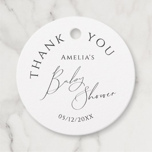 Whimsical Gender Neutral Baby Dusche Vielen Dank Geschenkanhänger (Vorderseite)