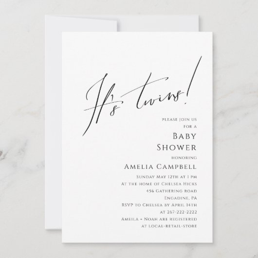 Whimsical Gender Neutral es ist zwei Baby Dusche Einladung (Vorderseite)