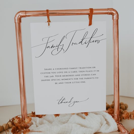 Whimsical Gender Neutral Family Traditionen unterz Poster