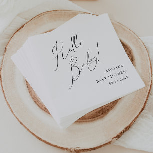 Whimsical Gender Neutral Hallo Baby Dusche Napkins Serviette