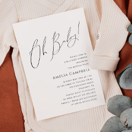 Whimsical Gender Neutral Oh Baby! Babyparty Einladung