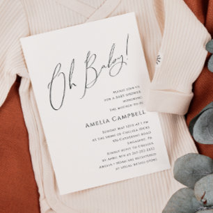 Whimsical Gender Neutral Oh Baby! Babyparty Einladung