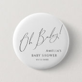 Whimsical Gender Neutral Oh Baby Button (Vorderseite)