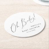 Whimsical Gender Neutral Oh Baby Runder Pappuntersetzer (Angewinkelt)