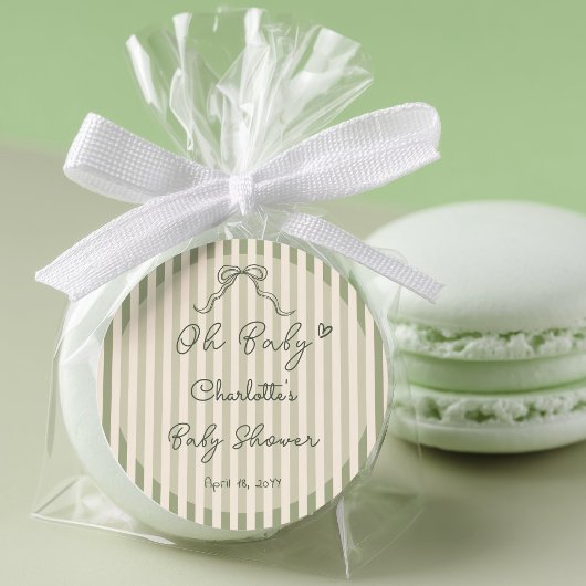 Whimsical Gender Neutral Sage Green Baby Runder Aufkleber