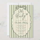 Whimsical Gender Neutral Sage Green Baby Shower Einladung (Vorderseite)