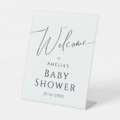Whimsical Gender Neutral Welcome Baby Dusche Sockelschild (Vorderseite)