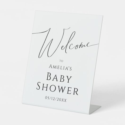 Whimsical Gender Neutral Welcome Baby Dusche Sockelschild (Vorderseite)