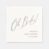 Whimsical Genneutral Oh Baby Dusche Napkins Serviette (Vorderseite)