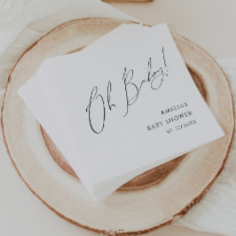 Whimsical Genneutral Oh Baby Dusche Napkins Serviette