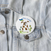 Whimsical Gepunktet Dog with Bird Button (Beispiel)