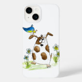 Whimsical Gepunktet Dog with Bird Case-Mate iPhone Hülle (Rückseite)