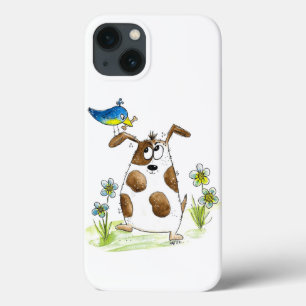 Whimsical Gepunktet Dog with Bird Case-Mate iPhone Hülle