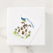 Whimsical Gepunktet Dog with Bird Geschenkanhänger (Beispiel)