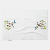 Whimsical Gepunktet Dog with Bird Geschirrtuch (Horizontal)