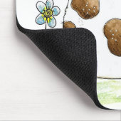 Whimsical Gepunktet Dog with Bird Mousepad (Ecke)