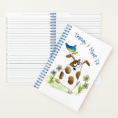 Whimsical Gepunktet Dog with Bird Notizblock (Innen)