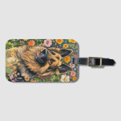 Whimsical German Shepherd in a Flower Garden Gepäckanhänger (Vorderseite (Horizontal))