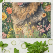 Whimsical German Shepherd in a Flower Garden Geschirrtuch (Gefaltet)