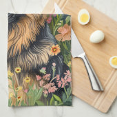 Whimsical German Shepherd in a Flower Garden Geschirrtuch (Viertel Falte)