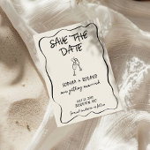 Whimsical Gezeichnet Brillen Wedding speichern Sie Einladung