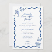 Whimsical gezeichnet für immer nach dem Party Einladung (Vorderseite)