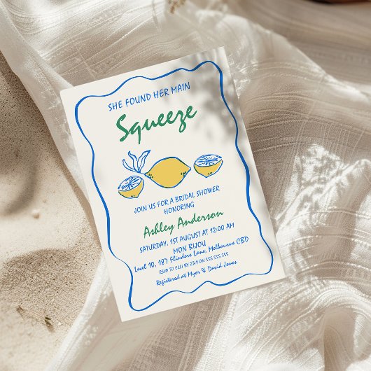 Whimsical Gezeichnet Main Squeeze Brautparty Einladung