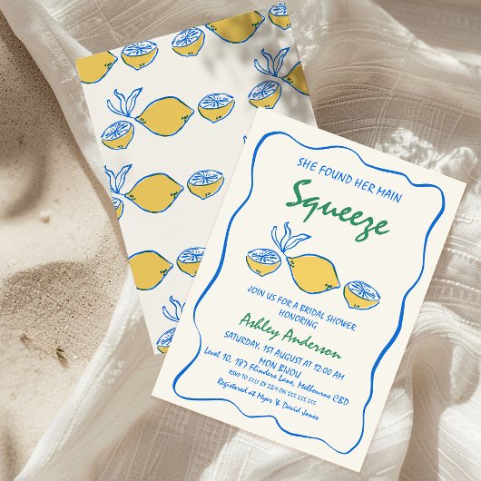 Whimsical Gezeichnet Main Squeeze Brautparty Einladung
