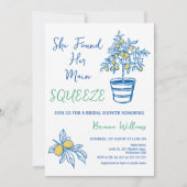 Whimsical Gezeichnet Main Squeeze Lemon Brautparty Einladung (Vorderseite)