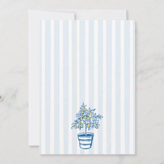 Whimsical Gezeichnet Main Squeeze Lemon Brautparty Einladung (Rückseite)